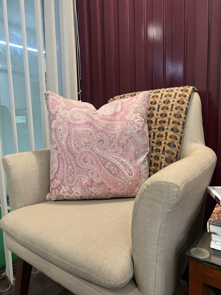 Baby Pink Paisley Decorative Cushion